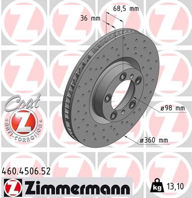 Tarcza hamulcowa ZIMMERMANN 460.4506.52
