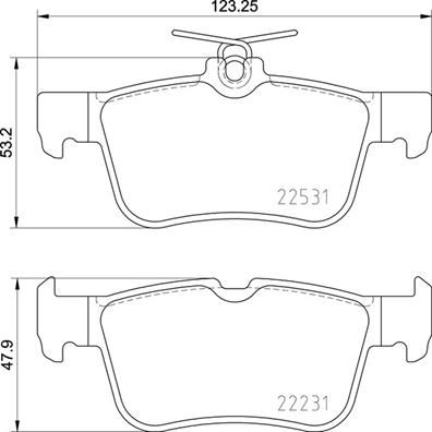 Zestaw klocków hamulcowych, hamulce tarczowe BREMBO P 24 175