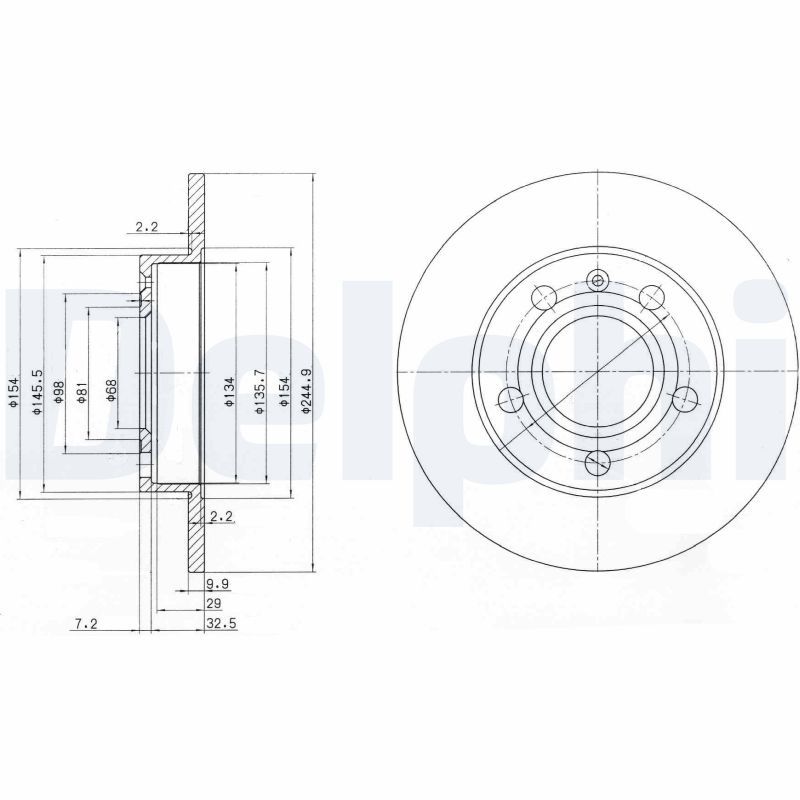 Tarcza hamulcowa DELPHI BG2753C