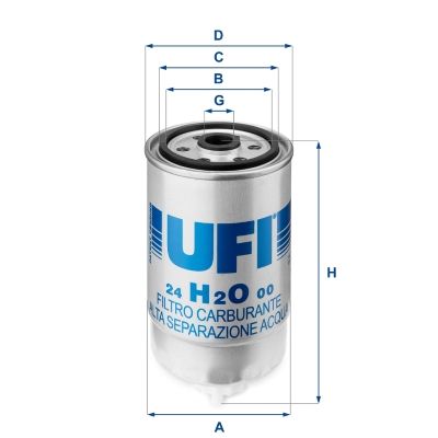 Filtr paliwa UFI 24.h2o.00