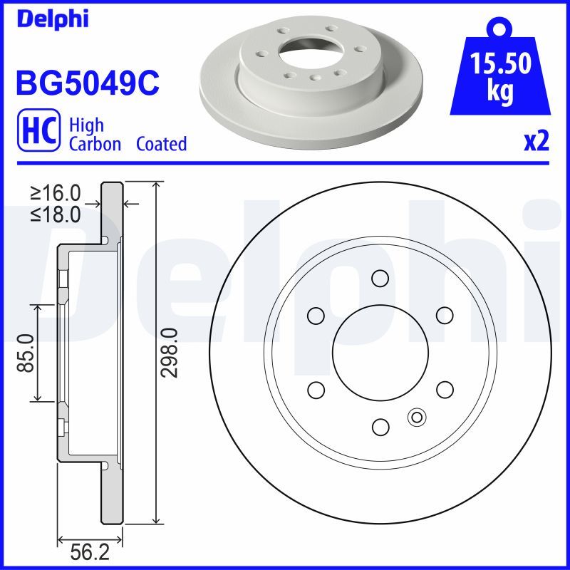 Tarcza hamulcowa DELPHI BG5049C