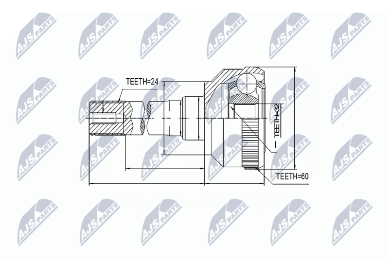Zestaw przegubu, wał napędowy NTY NPZ-LR-011