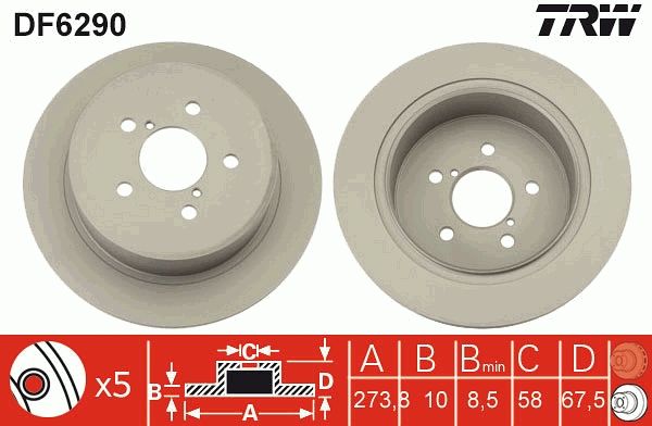 Tarcza hamulcowa TRW DF6290