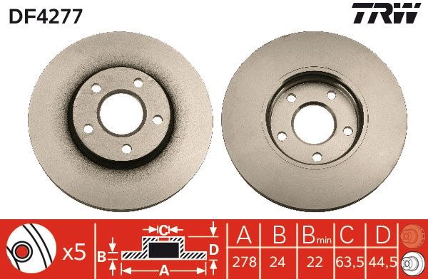 Tarcza hamulcowa TRW DF4277