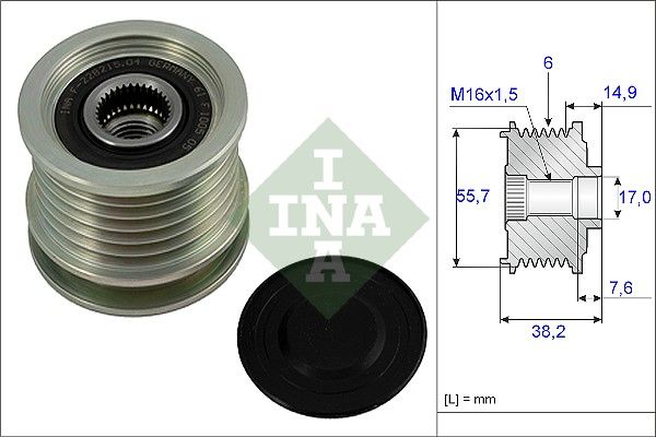 Alternator - sprzęgło jednokierunkowe INA 535001310