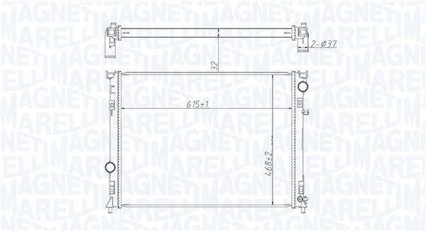 Chłodnica, układ chłodzenia silnika MAGNETI MARELLI 350213221400