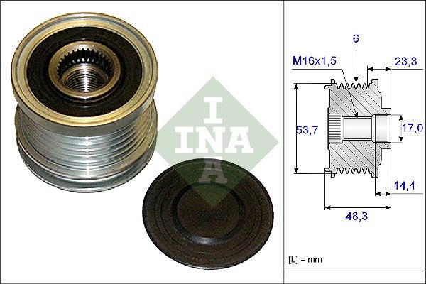 Alternator - sprzęgło jednokierunkowe INA 535020410