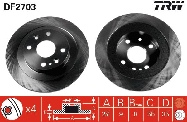 Tarcza hamulcowa TRW DF2703