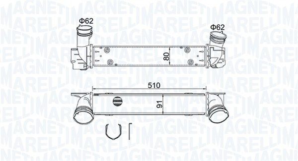 Chłodnica powietrza doładowującego MAGNETI MARELLI 351319204880