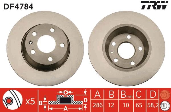 Tarcza hamulcowa TRW DF4784