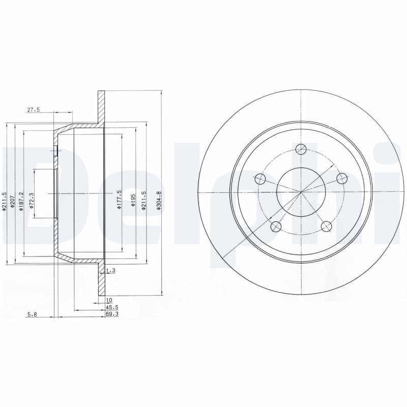 Tarcza hamulcowa DELPHI BG3660