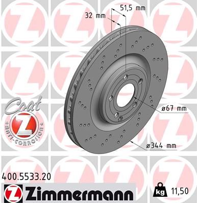 Tarcza hamulcowa ZIMMERMANN 400.5533.20