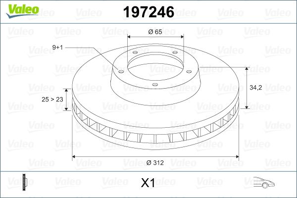 Tarcza hamulcowa VALEO 197246