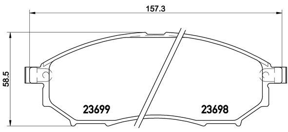 Zestaw klocków hamulcowych, hamulce tarczowe BREMBO P 56 094