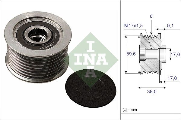 Alternator - sprzęgło jednokierunkowe INA 535004910