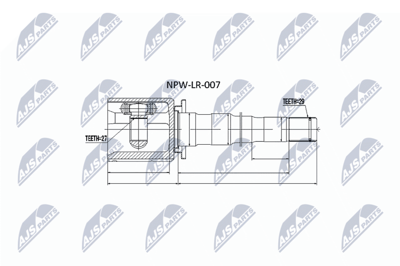 Zestaw przegubu, wał napędowy NTY NPW-LR-007