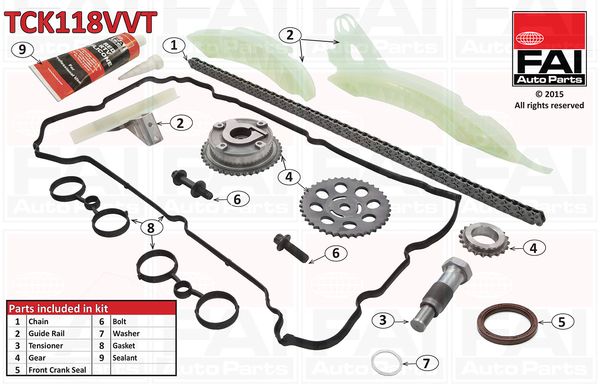 Zestaw łańcucha rozrządu FAI AutoParts tck118vvt