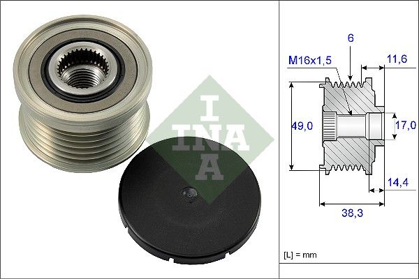 Alternator - sprzęgło jednokierunkowe INA 535 0127 10