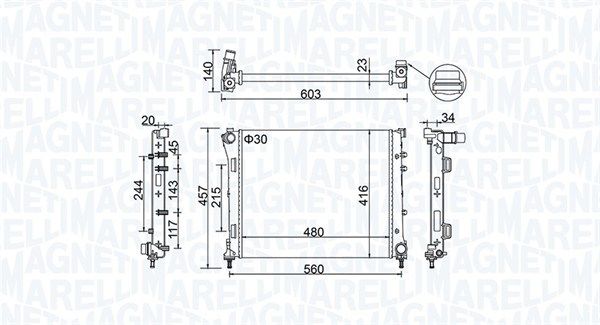 Chłodnica, układ chłodzenia silnika MAGNETI MARELLI 350213151100