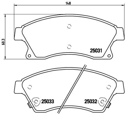 Zestaw klocków hamulcowych, hamulce tarczowe BREMBO P 59 076