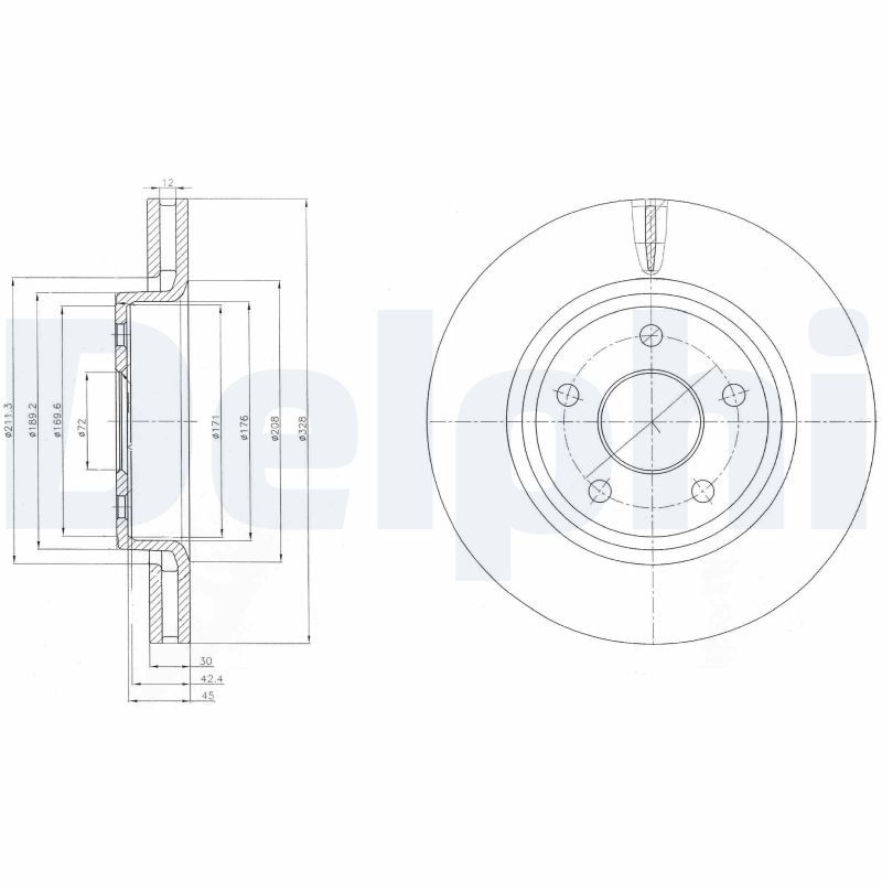 Tarcza hamulcowa DELPHI BG9058