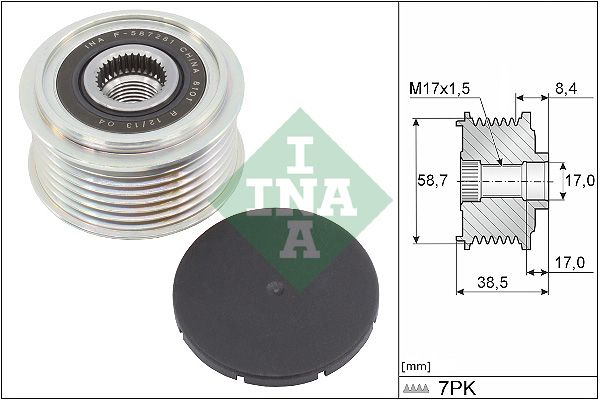 Alternator - sprzęgło jednokierunkowe INA 535031810