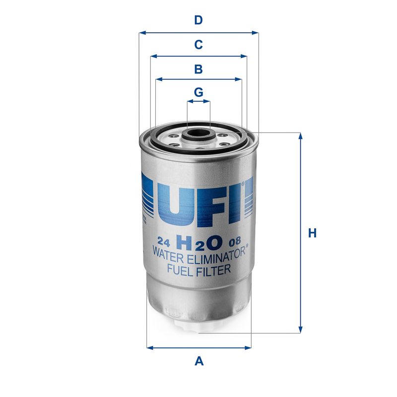 Filtr paliwa UFI 24.h2o.08