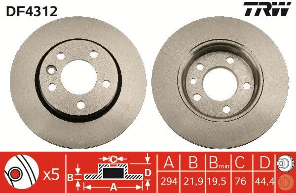 Tarcza hamulcowa TRW DF4312