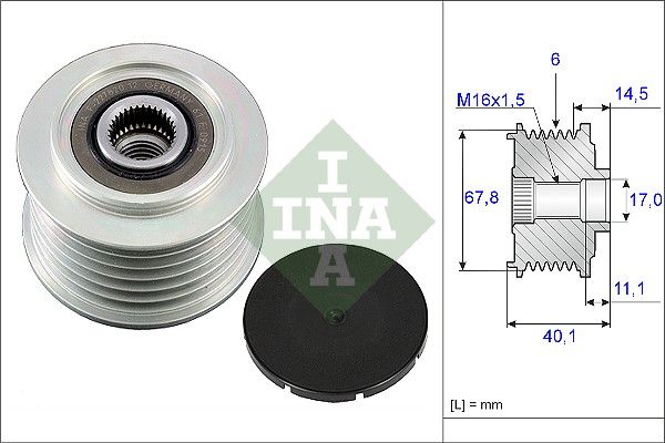 Alternator - sprzęgło jednokierunkowe INA 535 0052 10