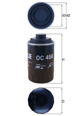 Filtr oleju MAHLE OC456