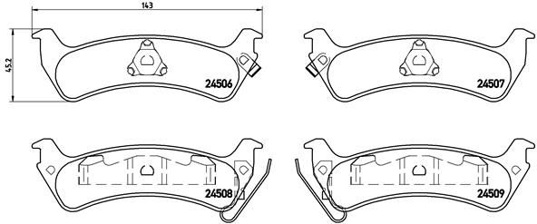 Zestaw klocków hamulcowych, hamulce tarczowe BREMBO P 37 012