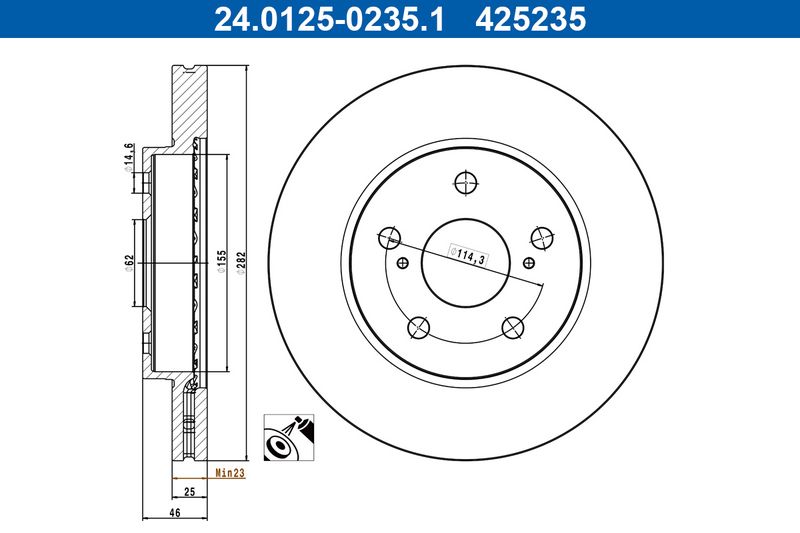 Tarcza hamulcowa Ate 24.0125-0235.1