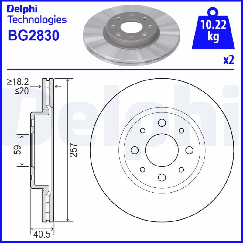 Tarcza hamulcowa DELPHI BG2830
