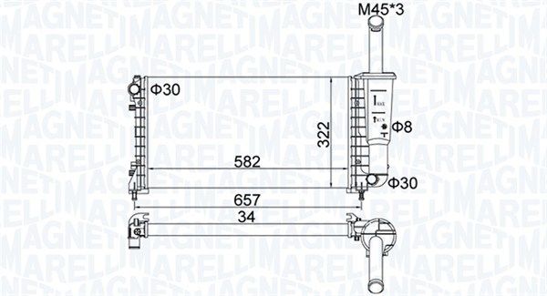 Chłodnica, układ chłodzenia silnika MAGNETI MARELLI 350213183700