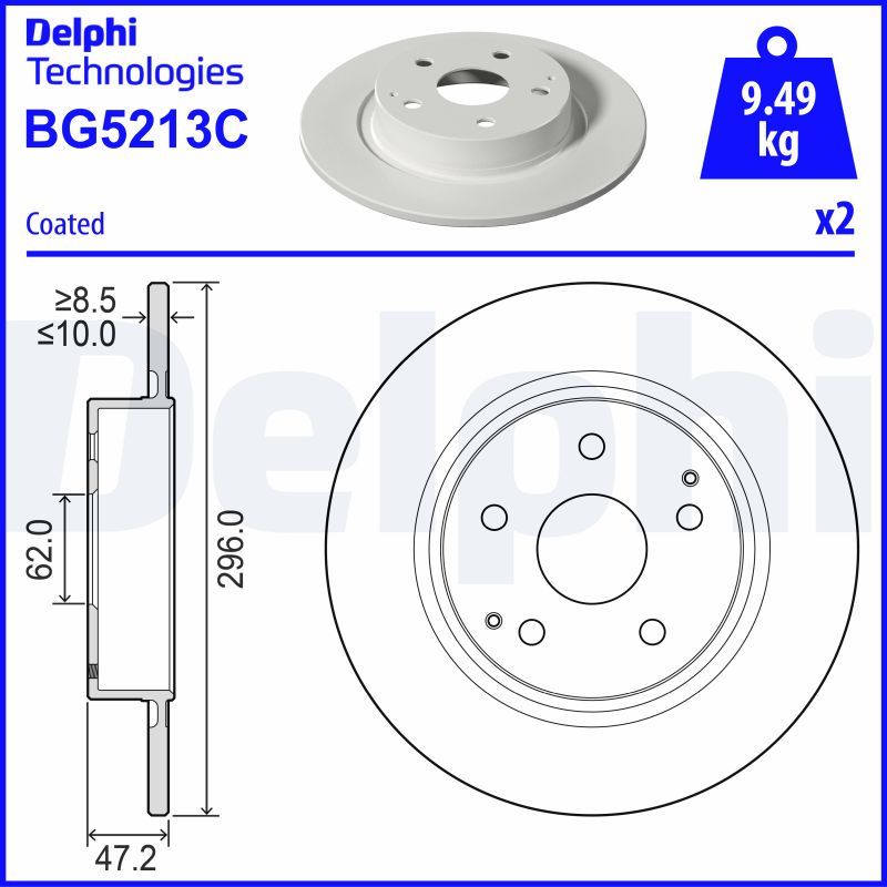 Tarcza hamulcowa DELPHI BG5213C
