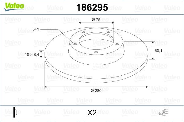 Tarcza hamulcowa VALEO 186295