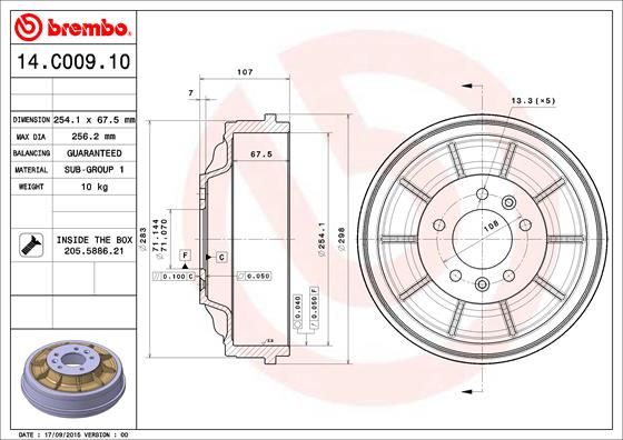 Bęben hamulcowy BREMBO 14.C009.10