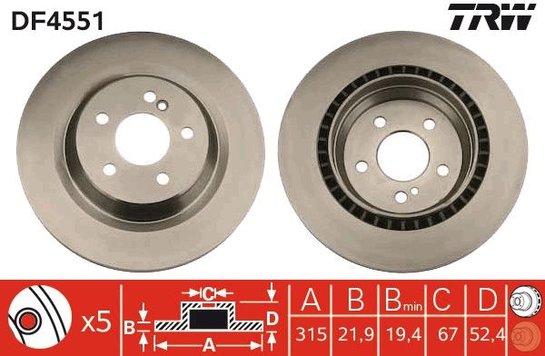 Tarcza hamulcowa TRW df4551
