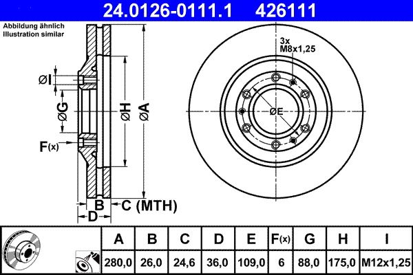 Tarcza hamulcowa ATE 24.0126-0111.1