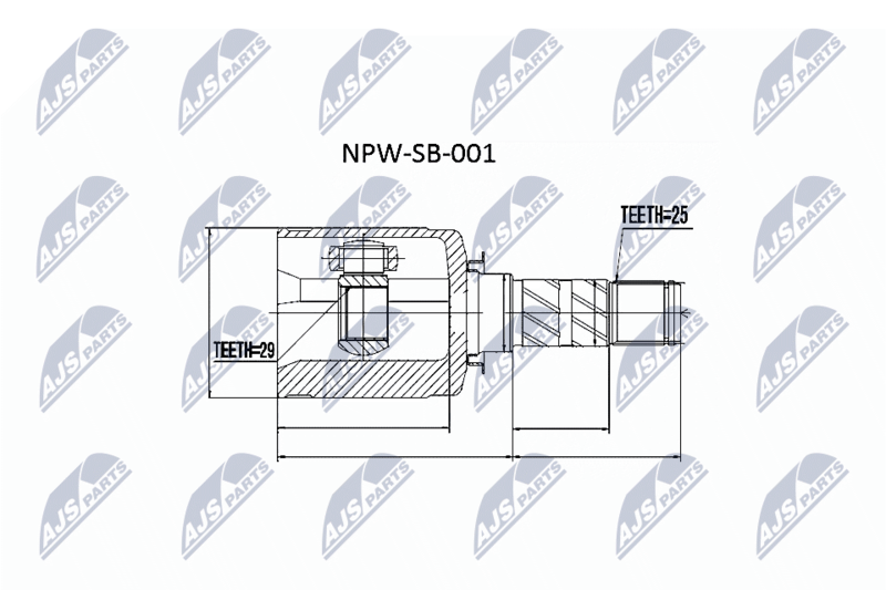 Zestaw przegubu, wał napędowy NTY NPW-SB-001