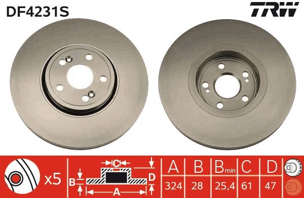 Tarcza hamulcowa TRW DF4231S
