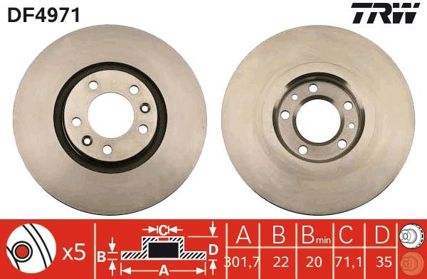 Tarcza hamulcowa TRW DF4971