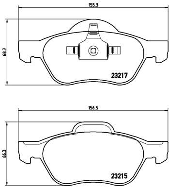 Zestaw klocków hamulcowych, hamulce tarczowe BREMBO P 68 029