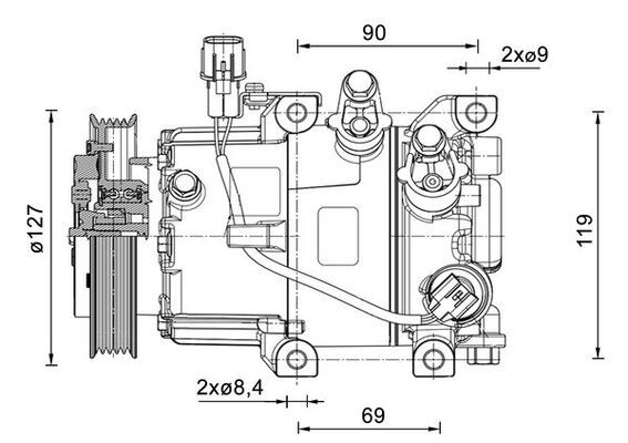 Sprężarka, klimatyzacja MAHLE acp 1464 000p
