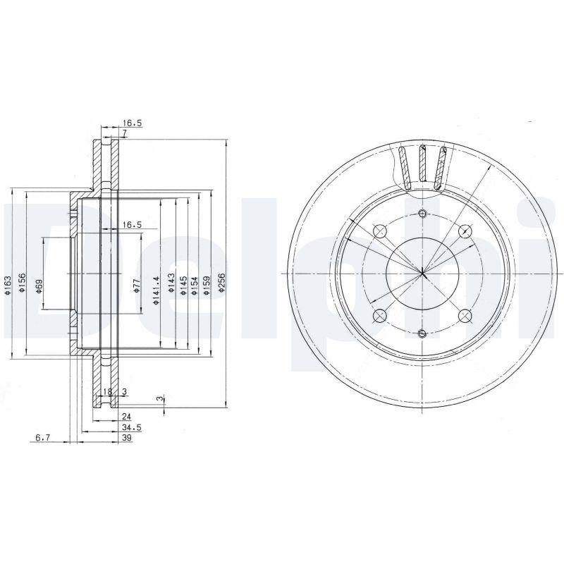 Tarcza hamulcowa DELPHI BG3202