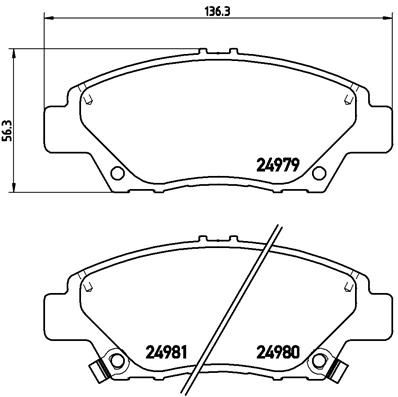 Zestaw klocków hamulcowych, hamulce tarczowe BREMBO P 28 050