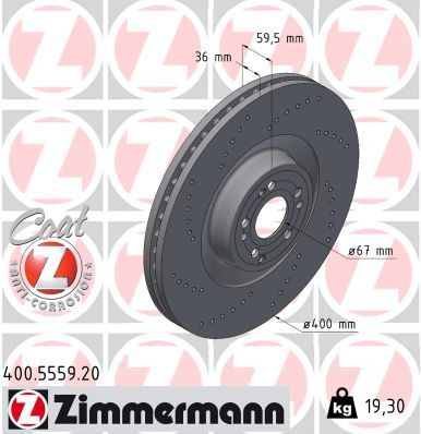 Tarcza hamulcowa ZIMMERMANN 400.5559.20