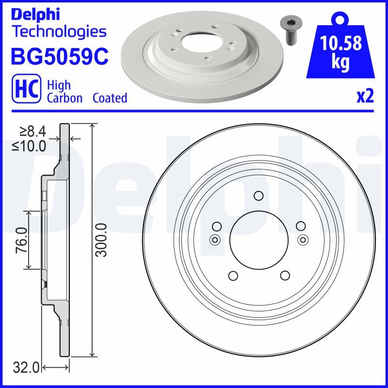 Tarcza hamulcowa DELPHI BG5059C