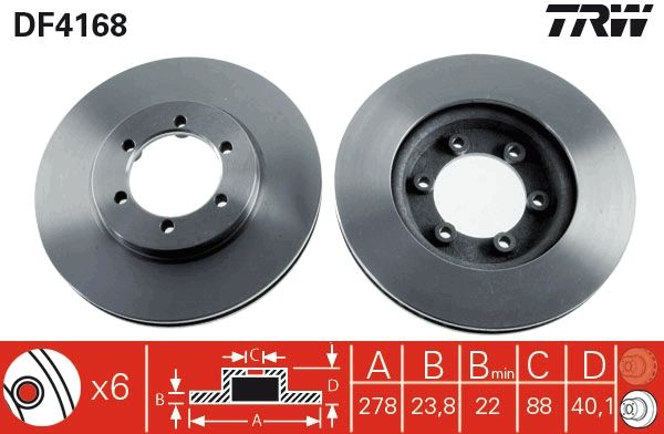 Tarcza hamulcowa TRW DF4168