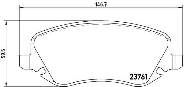 Zestaw klocków hamulcowych, hamulce tarczowe BREMBO P 23 088